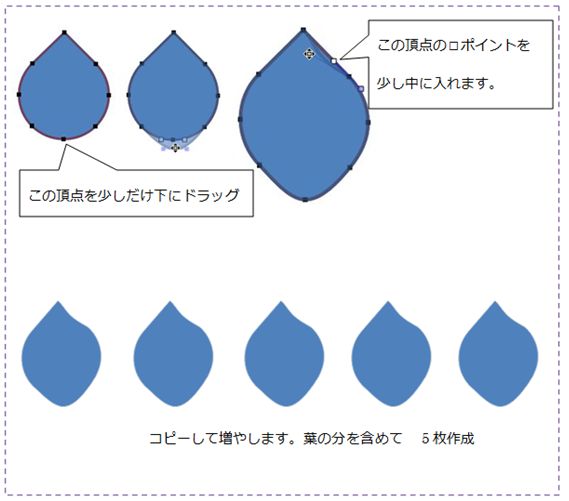 6月のオートシェイプ 紫陽花 Officeで描画