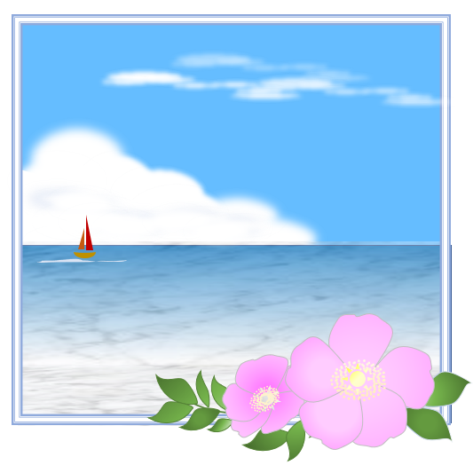 夏の海 ハマナス Officeで描画